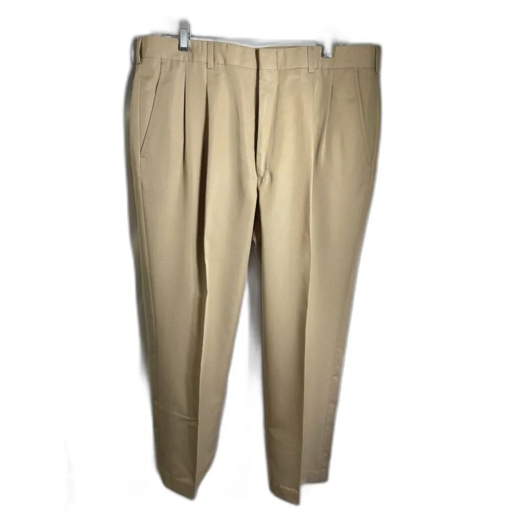 Vintage Towncraft Men’s Tan 2-Piece Suit W36 Pleated Pants Two-Button Blazer